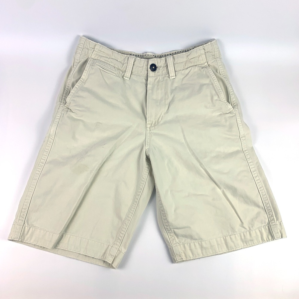 American Eagle Outfitters AEO Longer Length Mens Shorts Sz 30 Flat Front Chino